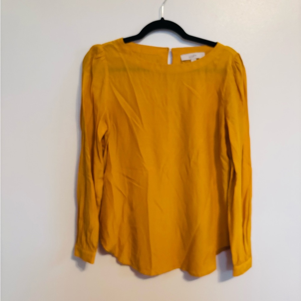 Loft yellow blouse with puffed sleeves size small